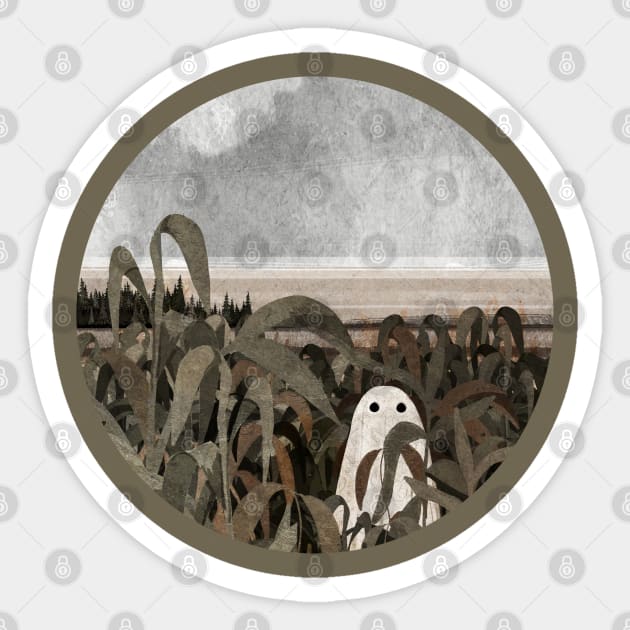 There's a Ghost in the cornfield again... Sticker by KatherineBlowerDesigns